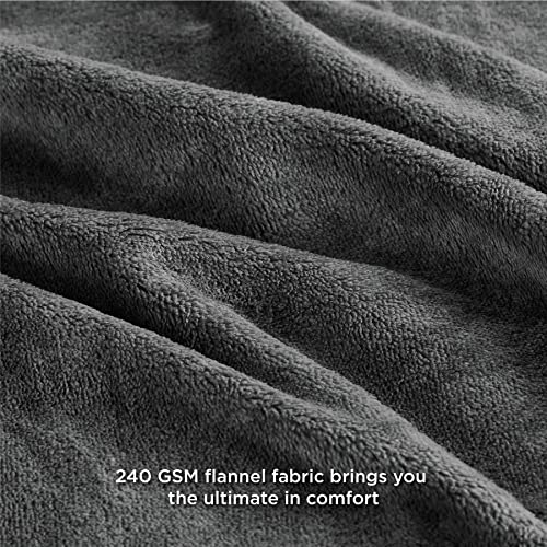 Bedsure Fleece Blankets King Size Dark Grey Bed Blanket Soft