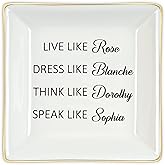 Homlouue Golden Girls Gifts Ring Dish, Friendship Gifts Funny Birthday Gifts for Women, Live Like Rose Dress Like Blanche Think Like Dorothy Trinket Dish Tray Friends Gifts for BFF Sister