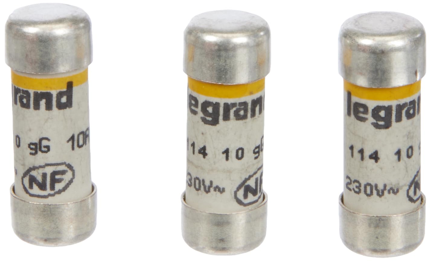 Legrand LEG92901 3x Cartridge Fuses 10 A / 8.5 x 23 mm