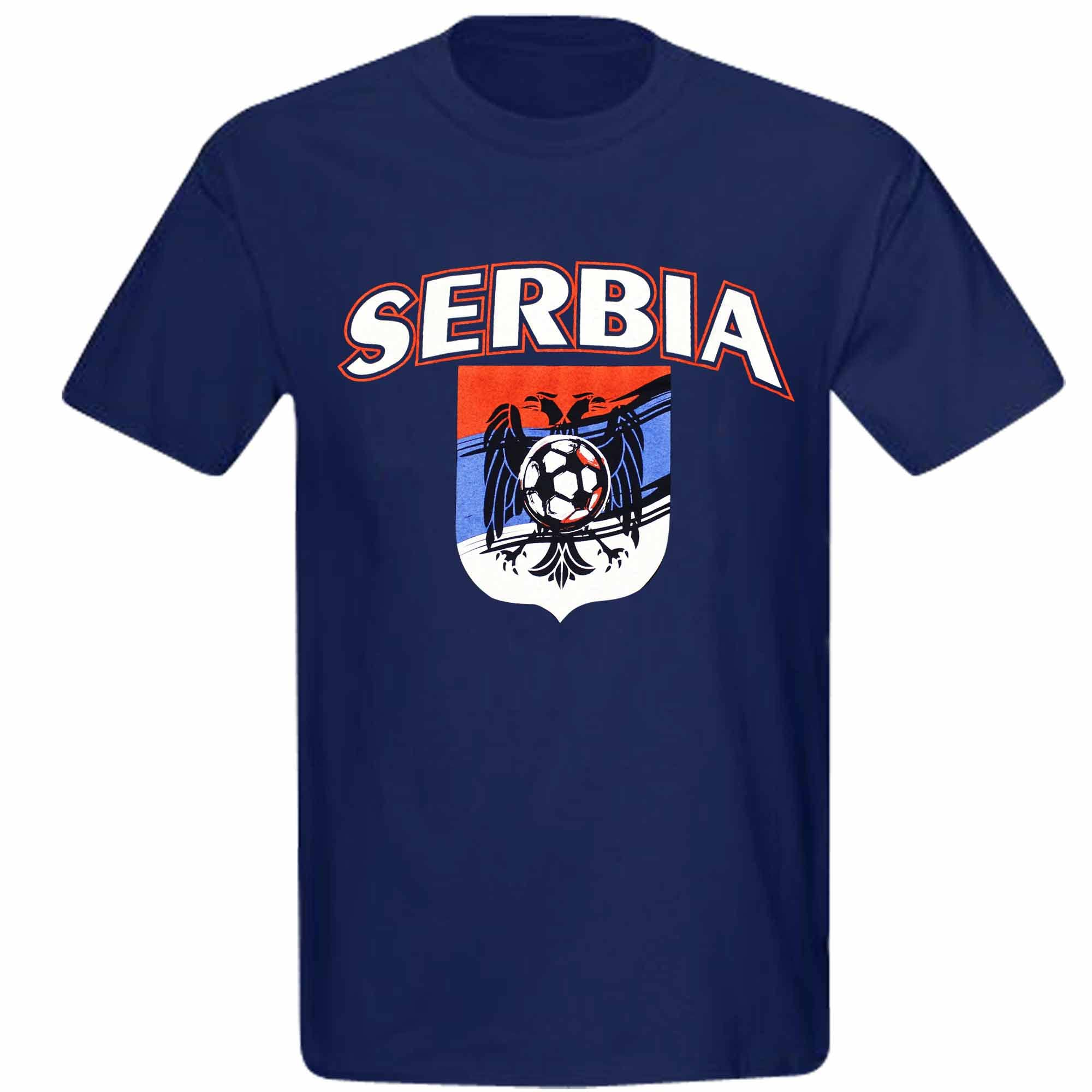 GIFTS 4 ALL Serbia National Flag T-Shirt,Mens Serbia Fans Football T-Shirt, Serbia T-Shirt, Unisex Srbija Flag T-Shirt (XX-Large) Multi