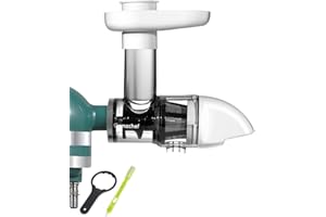 Masticating Juicer Attachment for KitchenAid All Models Stand Mixers, AMZCHEF Masticating Juicer, Slow Juicers Attachment for All Kitchen Aid Mixers, Cold Press Juicers Parts (Ivoy White)