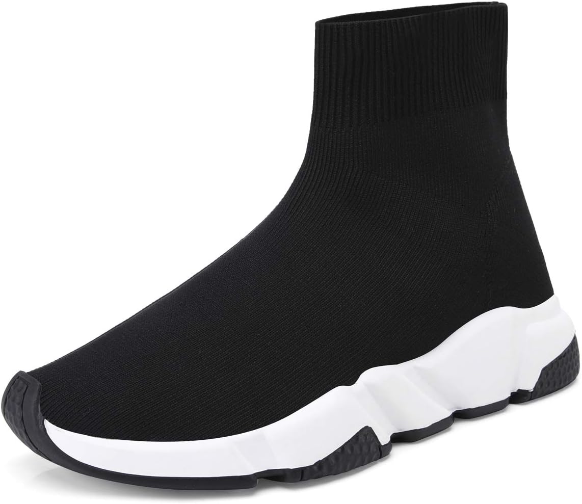 Onlymaker Womens Mens High-Top Stretchy Knitting Sock Sneakers Pearl Studded Casual Walking Shoes