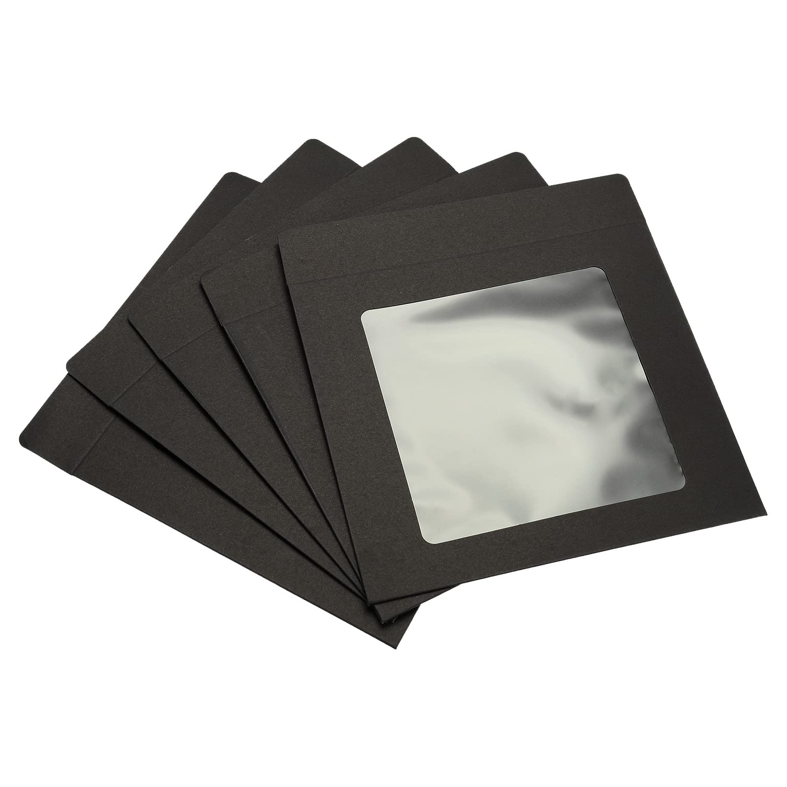 PATIKIL Full Face Window Envelopes 10 Pack 7'' Clear Single Sided for Mailing Statement Photos Catalogs, Black