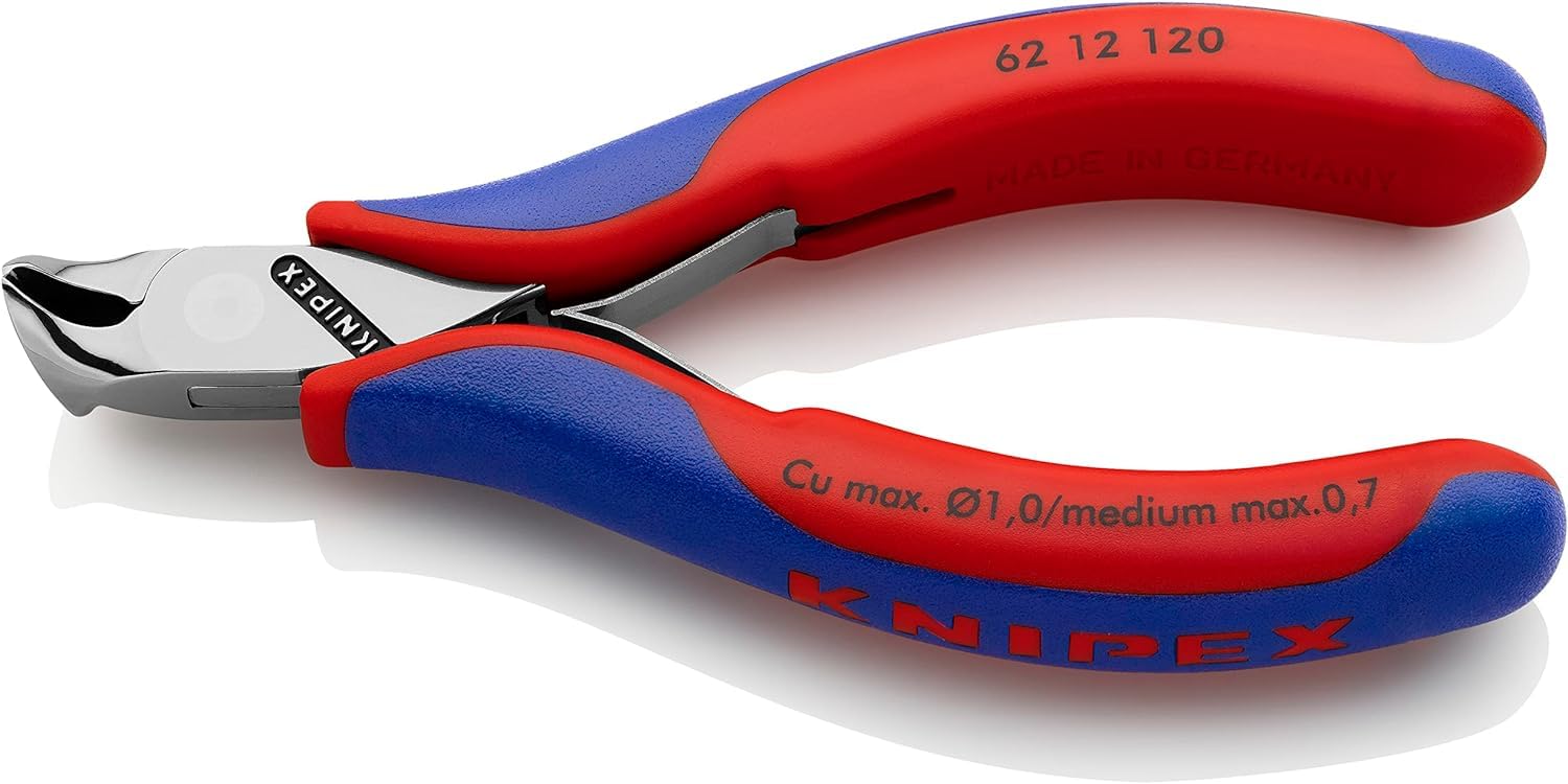 KNIPEX Electronics Oblique Cutting Nipper with Multi-Component Handles 120 mm, 62 12 120