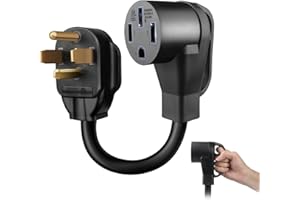 Ufixed Heavy Duty Nema 14-30P to 14-50R Adapter Cord Dryer with Nema 14-50 Outlet, Electric Vehicle Charging Stations Level 2 EV Charging,Dryer Plug Adapter with NEMA 14-50 Outlet for Tesla Charger