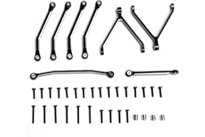 Mesimsple FCX24 High Clearance Chassis Links Rod Set for FMS 1/24 Steering Link C3016 C3028 Black