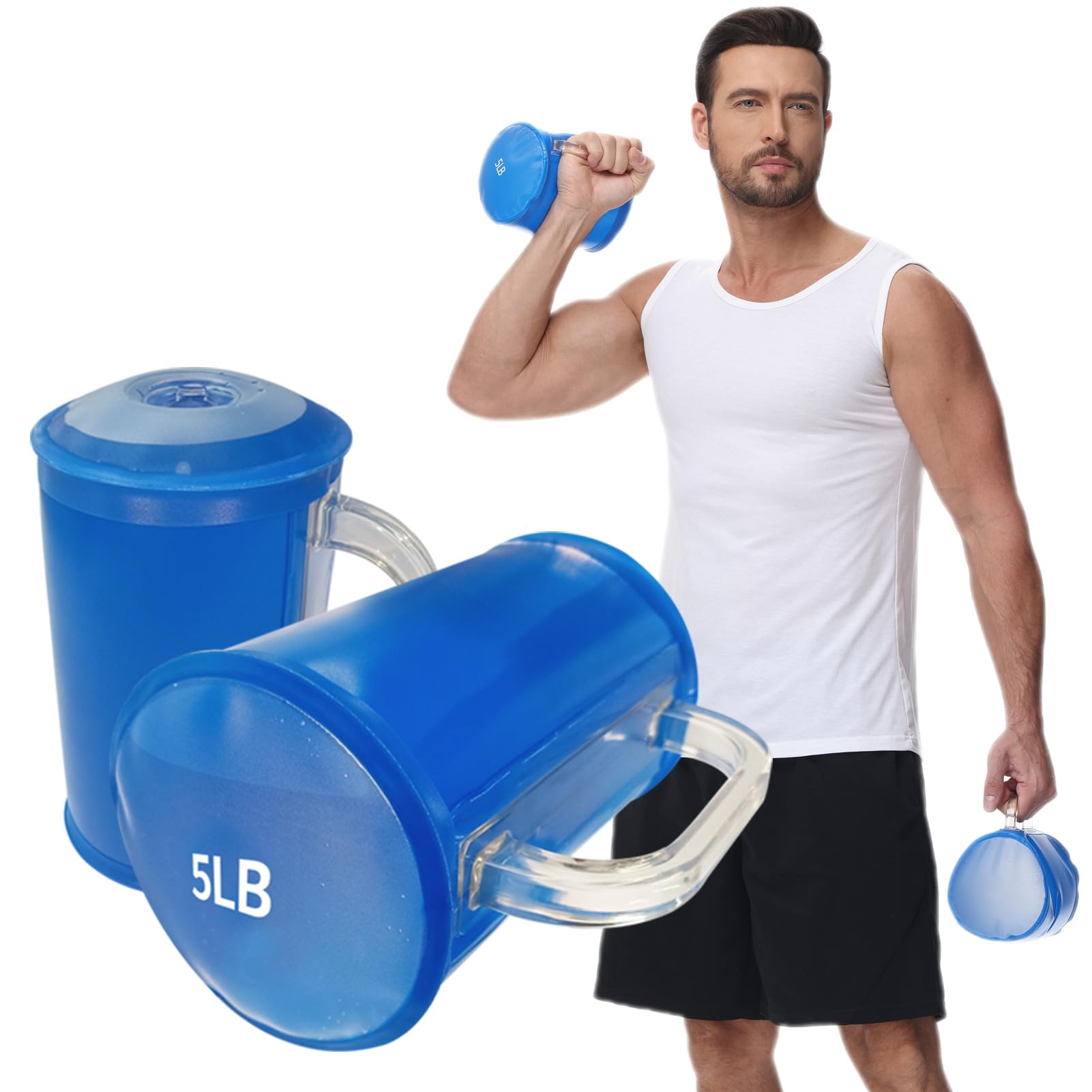 Photo 1 of DEIRIS Water Dumbbells, Water Filled Training Dumbbells, Travel Weights Set, Adjustable Weights to 10 Lbs/Pair, Portable Gym for Strength Training, Fitness and Shaping