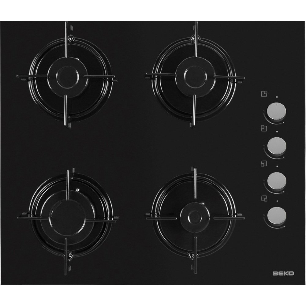 Beko HISG S hobs Placa Incorporado Gas Vidrio Giratorio Arriba a la