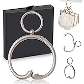 BULFULL Purse Hook for Table 2-in-1 Anti Slip Purse Hook, Table Purse Hook with Gift Box, Heavy Duty Bag Hook Available for Women and Men Gifts (Silver)