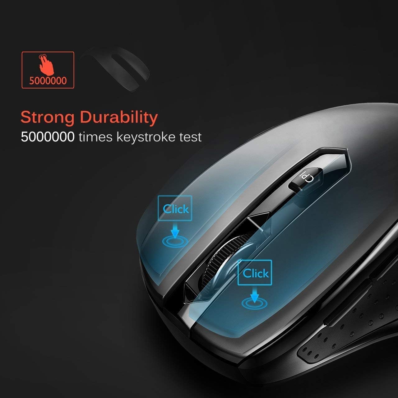 VicTsing MM057 2.4G Wireless Mouse Portable Mobile Optical Mouse with USB Receiver, 5 Adjustable DPI Levels, 6 Buttons for Notebook, PC, Laptop, Computer, Macbook - Black: Computers & Accessories