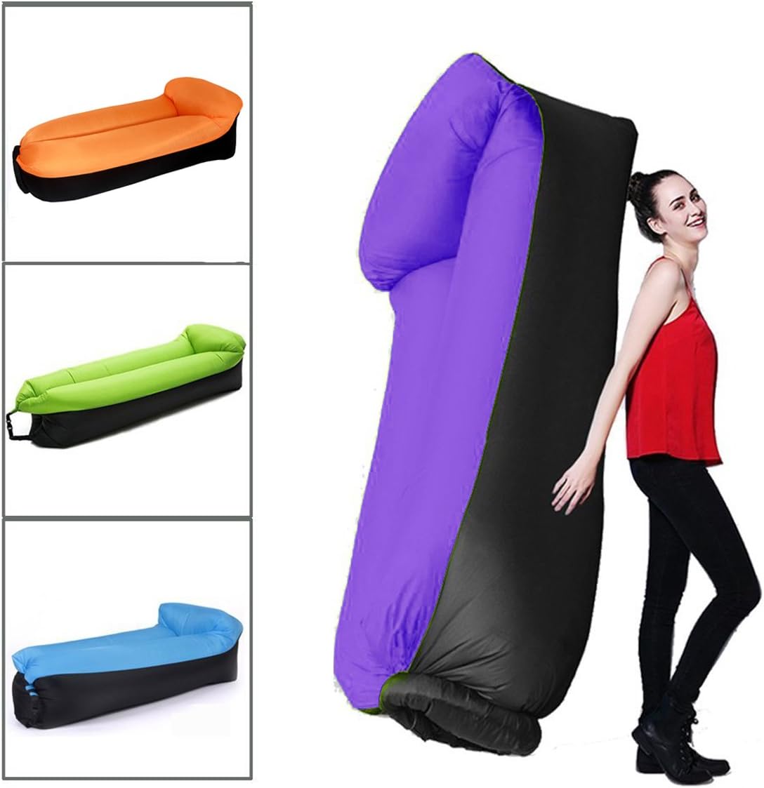 Gorzz Inflatable Lounger, Air Couch Waterproof Protable Hammock With Travel Bag for Outdoors, Comfortable Air Sofa With Pillow Design-Ideal for Indoors