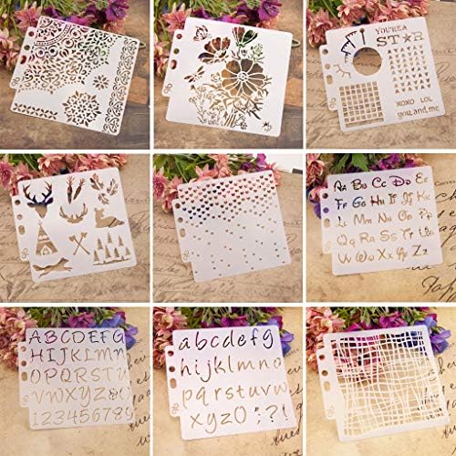 9pcs/Set Christmas Letter Stencils Template Painting for Scrapbooking Card Making