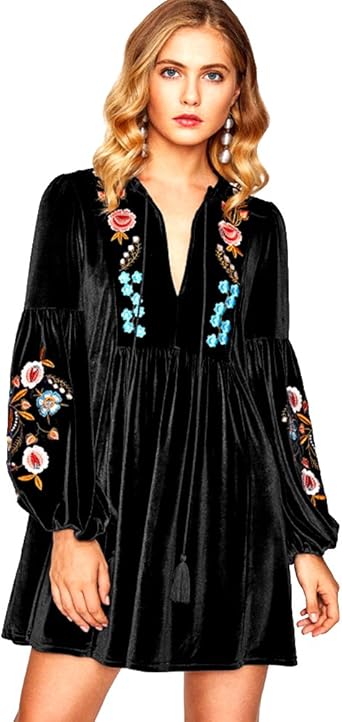 velvet short dress long sleeve