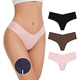 OVRUNS Camel Toe Underwear for Women Low Waist Camel Toe Thong Seamless Workout Cameltoe Proof Concealer Panties 3 Pack