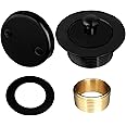 Amazon.com: Matte-Black-Tub-Drain-kit Black-Bathtub-Drain-Kit Lift-Turn ...