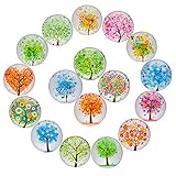 17 Pieces Tree Pattern Glass Refrigerator Magnet Fridge Magnets Sets for Home Office Map Photo Cabinets Whiteboards Decorative