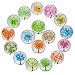 JIUZHU 17 Pieces Tree of Life Pattern Glass Refrigerator Magnets Fridge Magnets Sets for Home Office Map Photo Cabinets Whiteboards Decorative