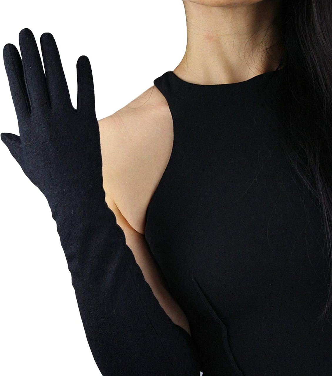 long sleeve black gloves