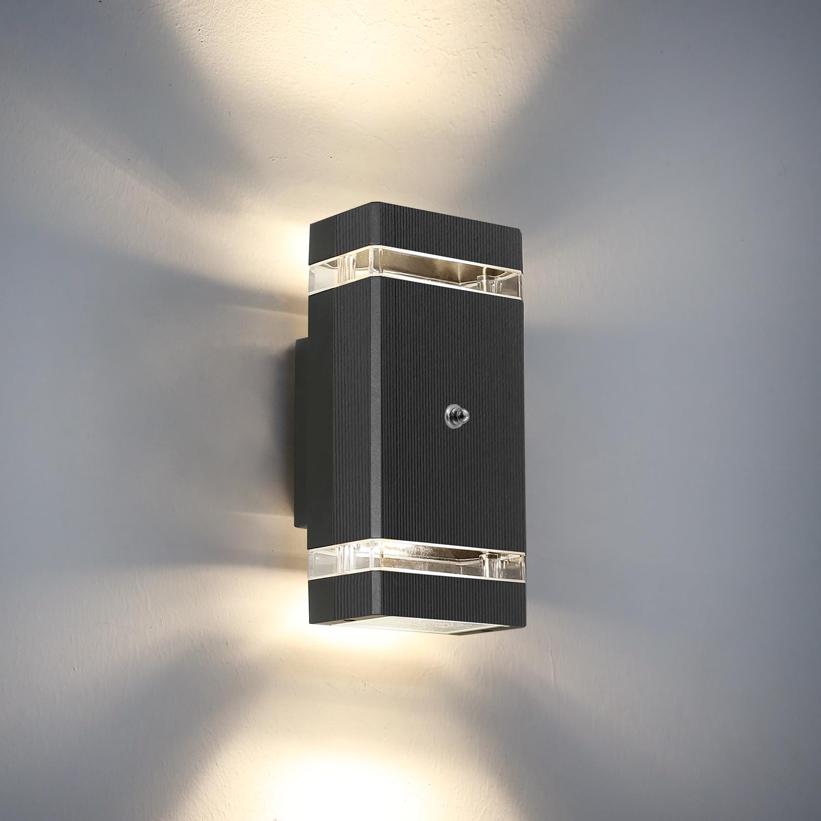 HLFVLITE Dusk Till Dawn Outdoor Lights, Waterproof Outdoor Wall Lights Mains Powered, Up and Down Lights Outdoor, Porch Light with 5W LED Bulbs for House, Garage, Doorway, Garden