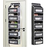 Pubunity Over The Door Organizer Storage, 5 Shelf Hanging Door Organizer with 5 Large Capacity Pockets, Anti Tilt 44 lb Load Hanging Organizer for Bedroom, Bathroom, Pantry, Nursery (Grey, 1 Pack)
