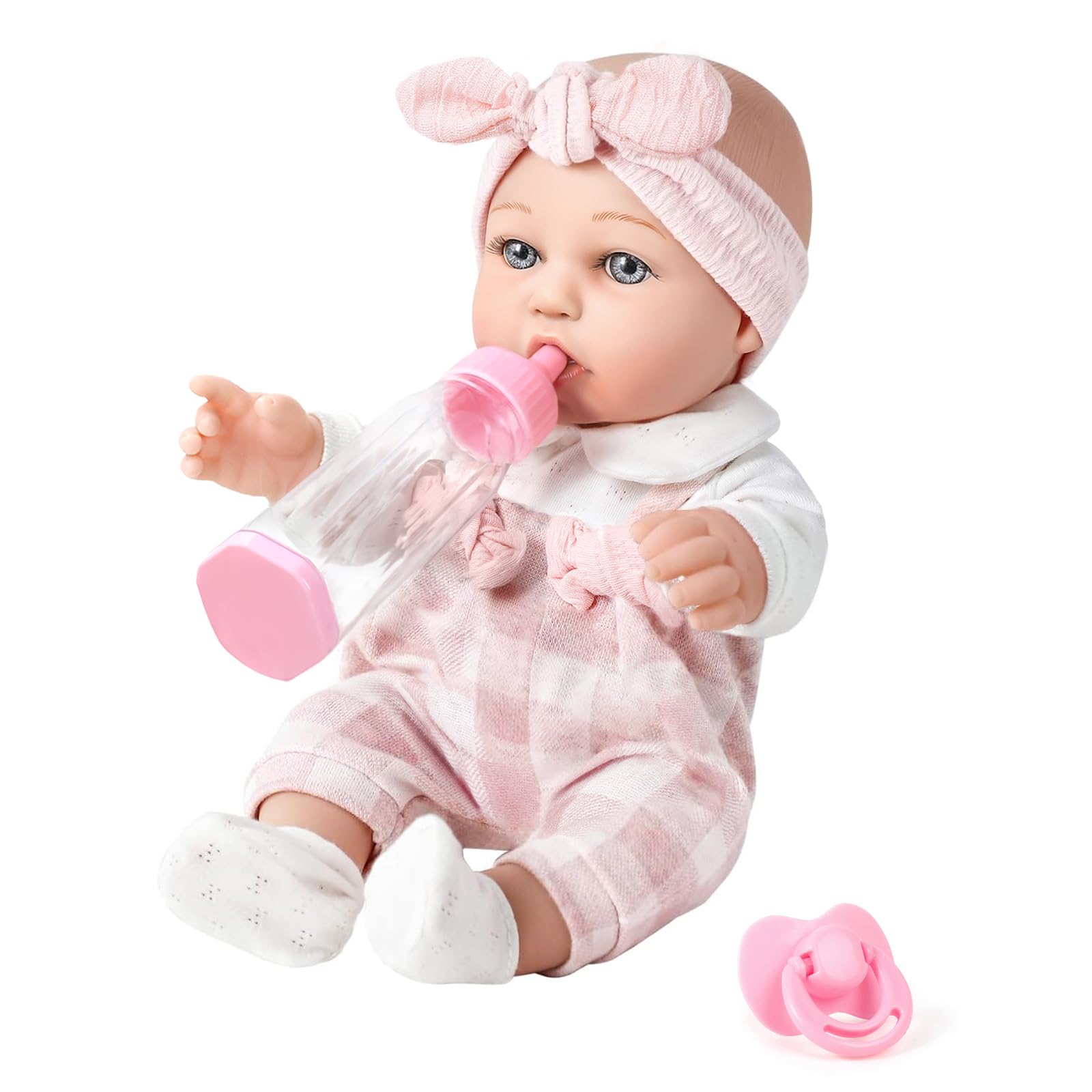 BDDOLL 12'' Baby Doll and Clothes Accessories Playset with Feeding Bottle Pacifier First Baby Dolls for Toddlers 36 Months and Up