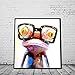 Yesido. Hand Painted Oil Painting Pop Frog with Glasses on Canvas Wall Art