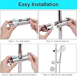 OSDUE Shower Head Holder 16-27mm Adjustable 360° Rotation Chrome view 5