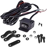 12V Winch Rocker Thumb Switch with Mounting Bracket Handle Bar Control Switch for KFI, WARN, Ramsey, SUPERWINCH, Champion, Ve
