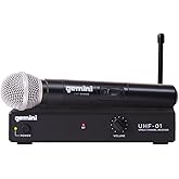 Gemini DJ UHF-01M F1 Wireless Microphone System,Black