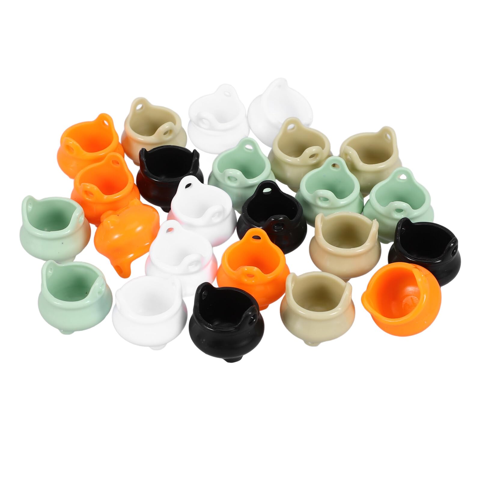 TOYANDONA Mini Cauldron Pot: 20pcs Halloween Miniatures Cauldron Figurines Dollhouse Witch Cauldron Mini Stoves Candy Pail Fairy Garden Supplies for Halloween Dollhouse Landscape Decoration