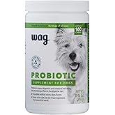Amazon Brand - Wag Probiotic Supplement Chews for Dogs, Supports Digestive Health and Gut Flora, Natural Duck Flavor, 160 Count, Pack of 1