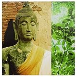Oriental Furniture Quality Buddhist Temple Photographs, 31-Inch Yellow Sash Buddha Canvas Wall Art Photo Print