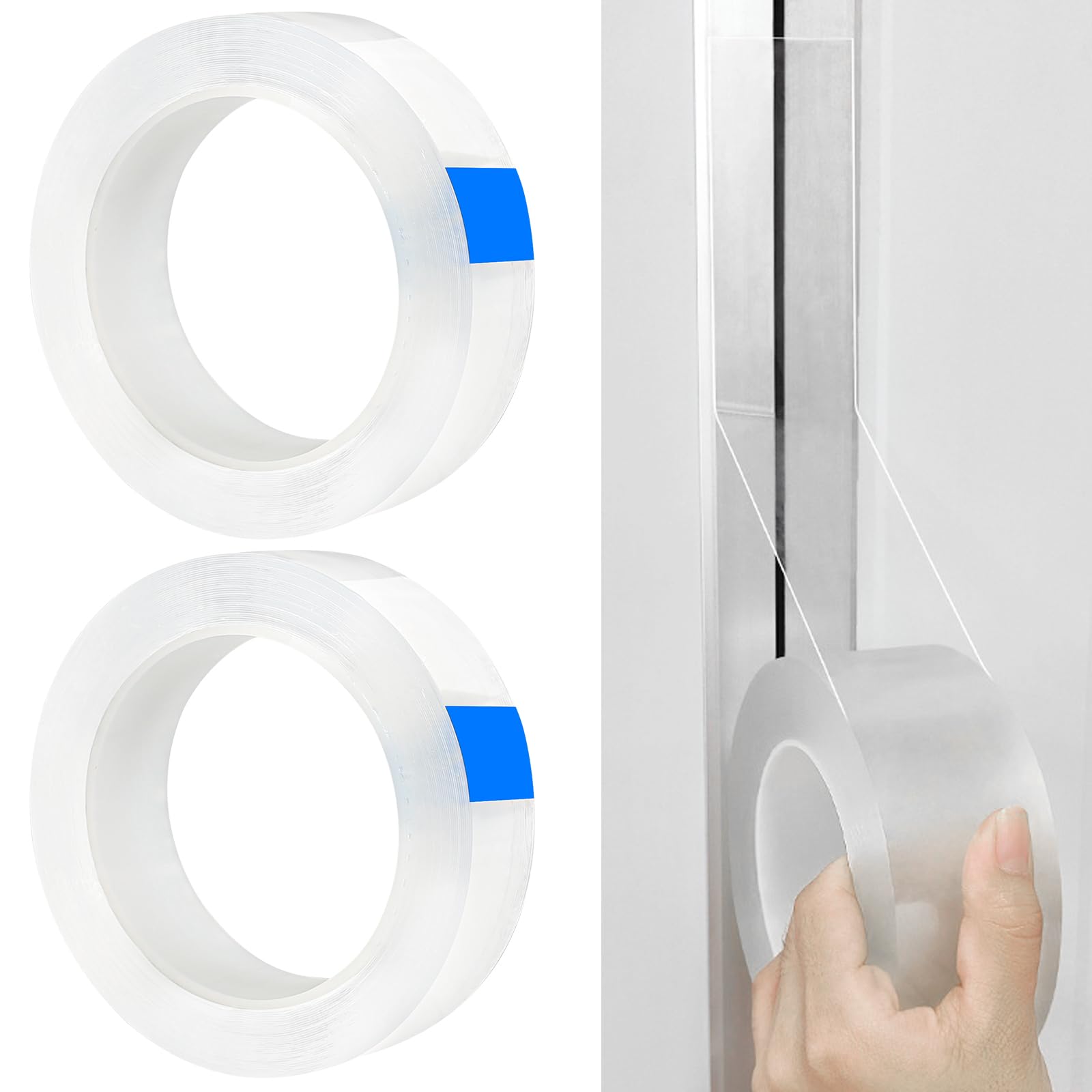 DELAESI 2 Rolls Window Tape 3cm x 10m Window Sealant Tape Window Weather Sealing Tape No Residue Bathroom Sealant Strip Sealing Tape for Bathroom Kitchen and Toilet