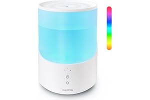 Clarston Humidifiers for Bedroom, 2.5L Cool Mist Humidifier with Essential Oils Diffuser and Nightlight, Top Fill Humidifiers