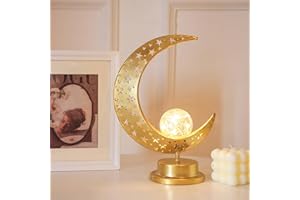 KEPATO Ramadan Lantern, Festive Decoration Lanterns, Gold, Metal, Plastic