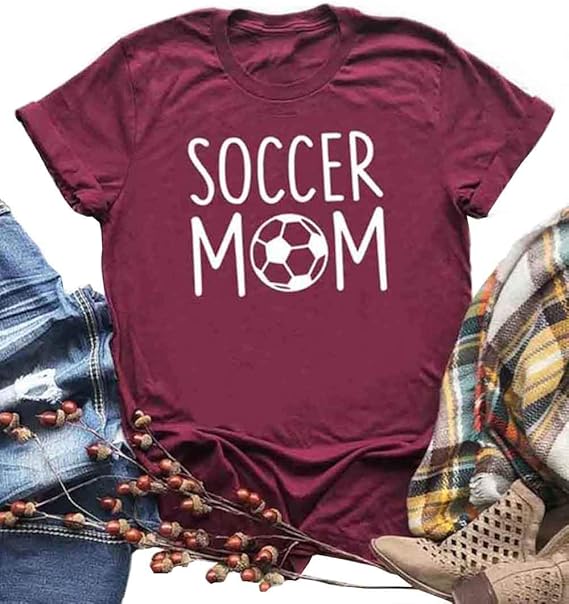 Soccer Mom T Shirt for Women Funny Football Graphic Fashion Tee Shirts