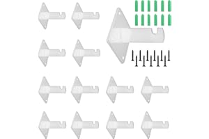 7RiversART Gridwall Mount Brackets White for Grid Panels, Wire Wall Mount Brackets for Clothing Store, Cloakroom, Retail Display, Wall Organization 12pcs