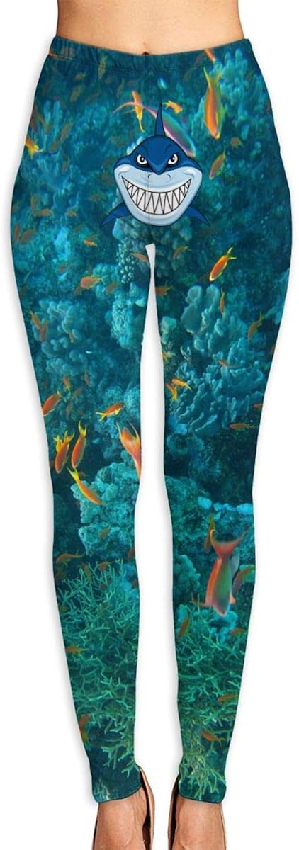 Great White Shark Smile Girls 3D Design Yoga Pants High-Waist Pants