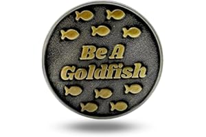 Full Metal Markers Be a Goldfish Unique Magnetic Metal Golf Ball Marker with Hat Clip Accessory for Men & Women