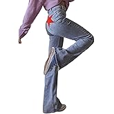 EMMIOL Jeans for Women High Waisted Women's Jeans with Star Patches, Vintage Y2K Denim Pants,Flare Style
