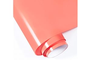 Gatichetta Heat Transfer Vinyl Roll, Iron on HTV 12" x 20FT, Smooth PU HTV for T-Shirts, Fabris, DIY Designs, Compatiable with Heat Press Machines, Coral