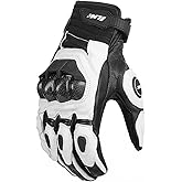 ILM Air Flow Leather Motorcycle Gloves Touchscreen for Men and Women Model-GRC01 (L, White)