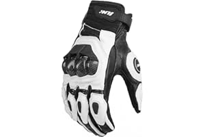 ILM Air Flow Leather Motorcycle Gloves Touchscreen for Men and Women Model-GRC01 (XL, White)