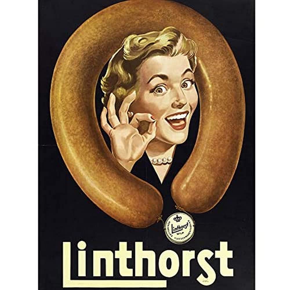 Linthorst Royal Meat Sausages Dutch Advert Art Print Canvas Premium Wall Decor Poster Mural