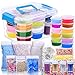 AUNOOL DIY Slime Kit Supplies for Kids Clear Crunchy Slime Kit for Girls, Include Colorful Slime Foam Beads Glitter Fruit Slices and Fishbowl Beads
