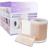 YONGDA Silicone Scar Sheets 1.6" x 120" - Medical Grade Silicone Scar Tape Roll for Surgical Scars, Acne & Keloid Bump Removal, Reusable Soft Stretch Marks Removal Smile Line Patches