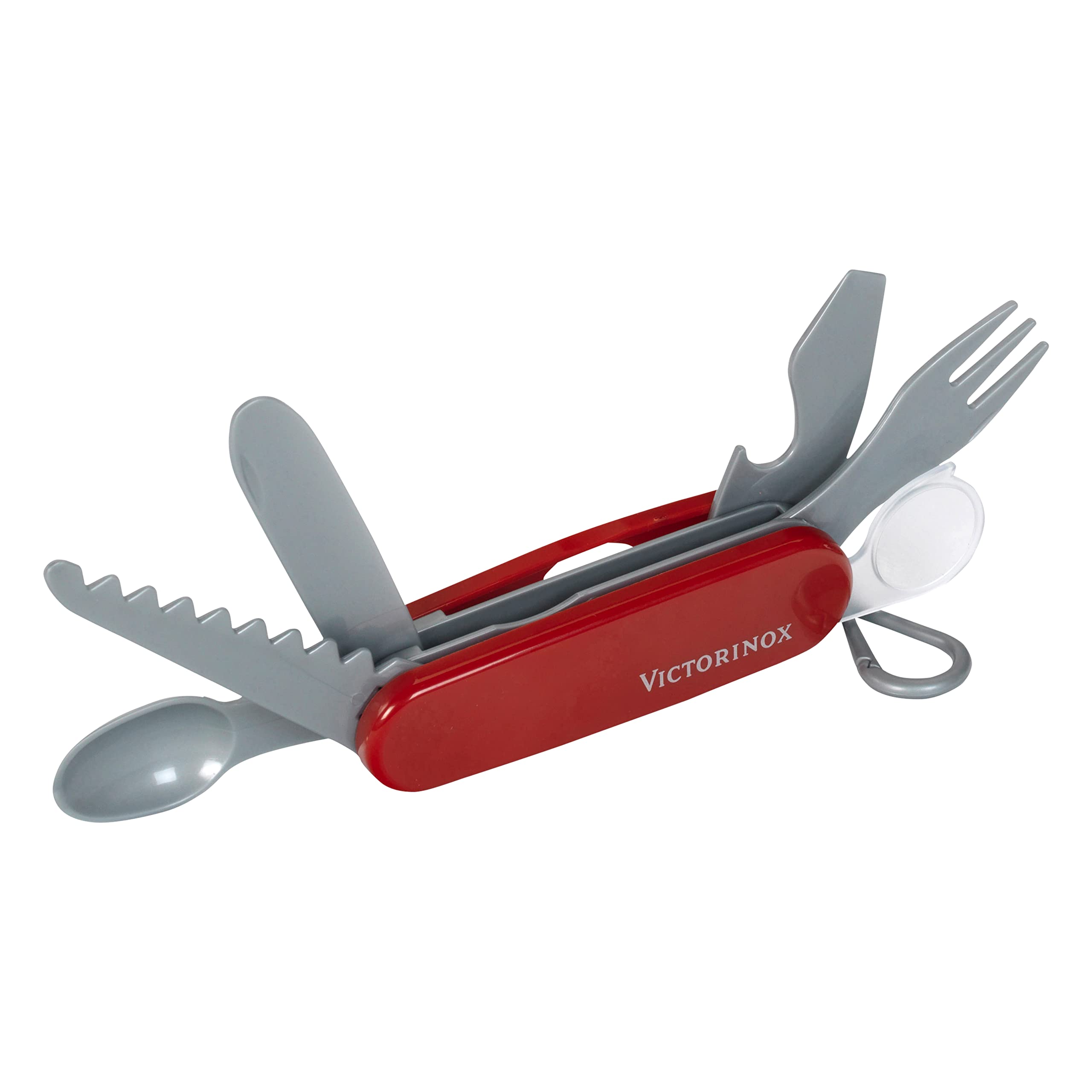 Theo Klein 2805 Victorinox Schweizer Taschenmesser I Spielzeug-Taschenmesser für Kinder mit 6 Werkzeugen und Besteck I Maße: 11,5 cm x 3 cm x 3 cm I Spielzeug für Kinder ab 3 Jahren