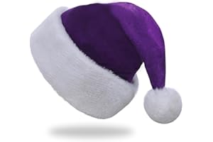 JKSVE Santa Hat,Adults Unisex Velvet Christmas Hat,New Year Festive Party Christmas Supplies