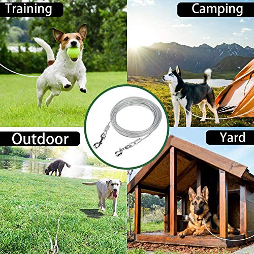 Dog Tie Out Cable 32 ft Length 550 lbs Break Strength Galvanized