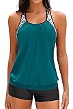 Yonique Two Piece Tankini Bathing Suits T-Back